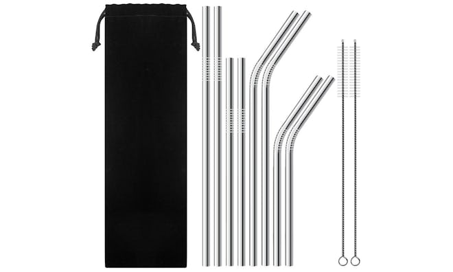 SENHAI Set of 8 Stainless Steel Straws