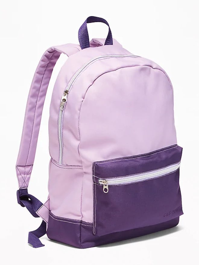 Color-Blocked Canvas Backpack