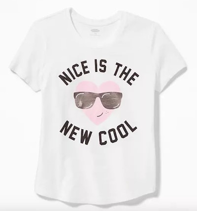 Graphic Curved-Hem Tee for Girls