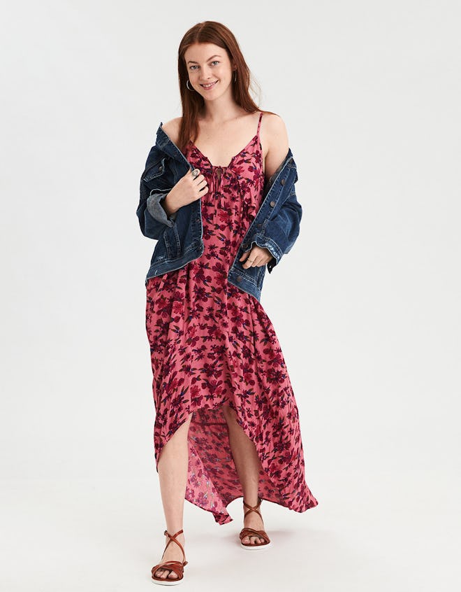 AE HI LOW RUFFLE MAXI DRESS 