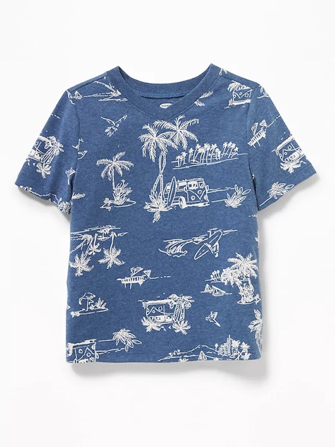 Toddler Boys' Printed V-Neck Tee