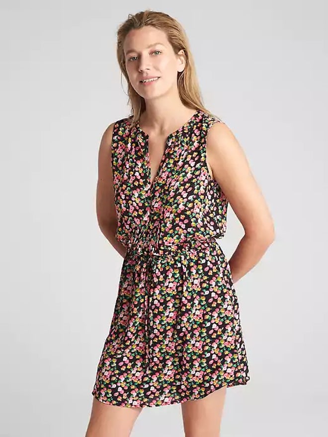 Sleeveless Tie-Waist Shirtdress