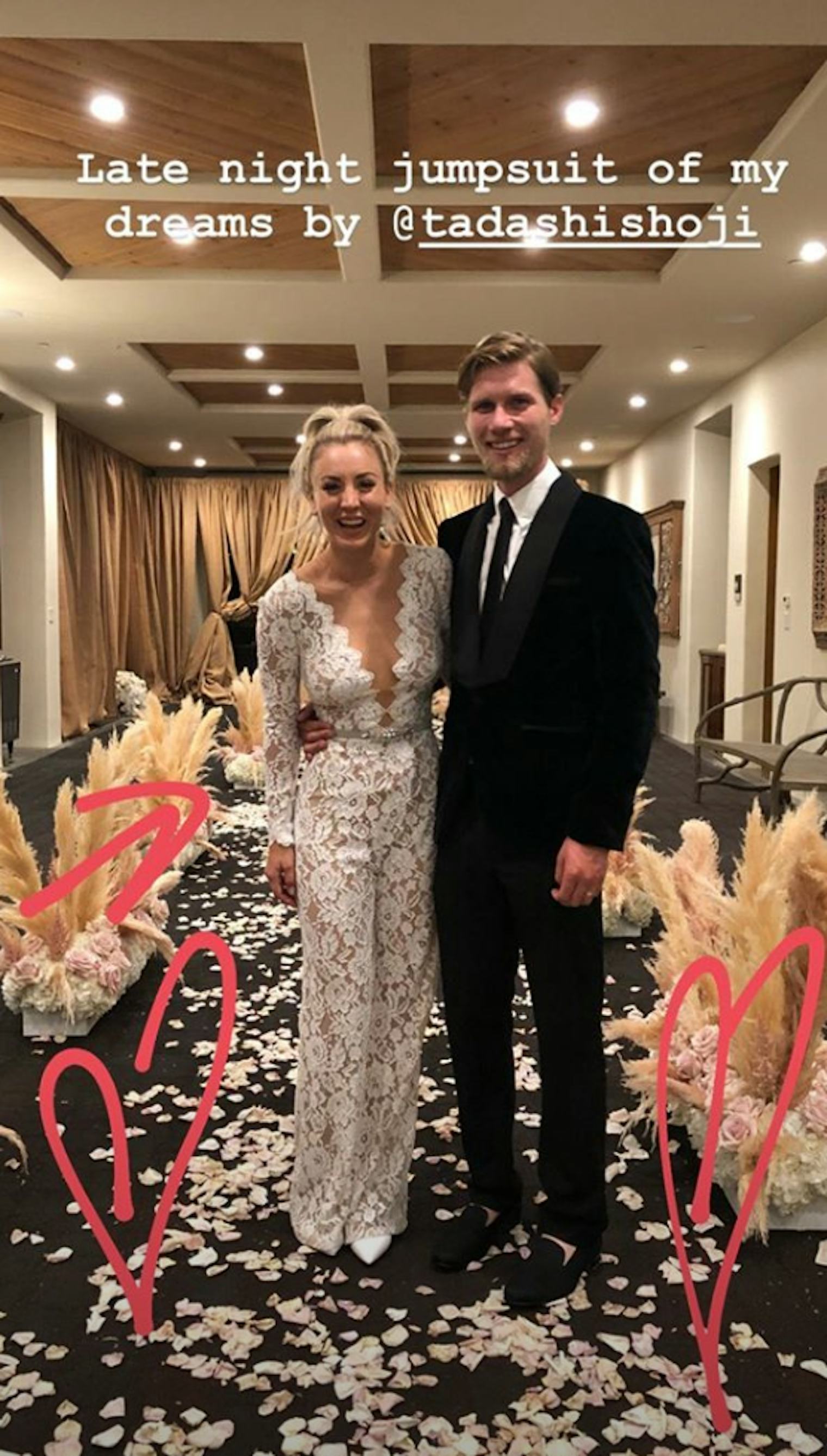Pictures Of Kaley Cuoco S 2018 Wedding Dress And Reception Jumpsuit Are