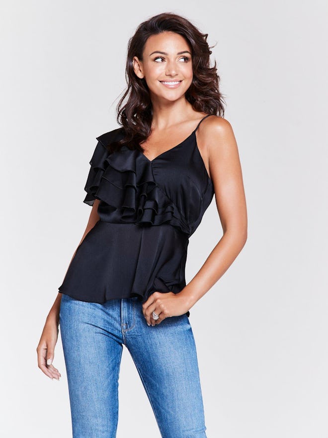 Michelle Keegan One Shoulder Frill Cami Top