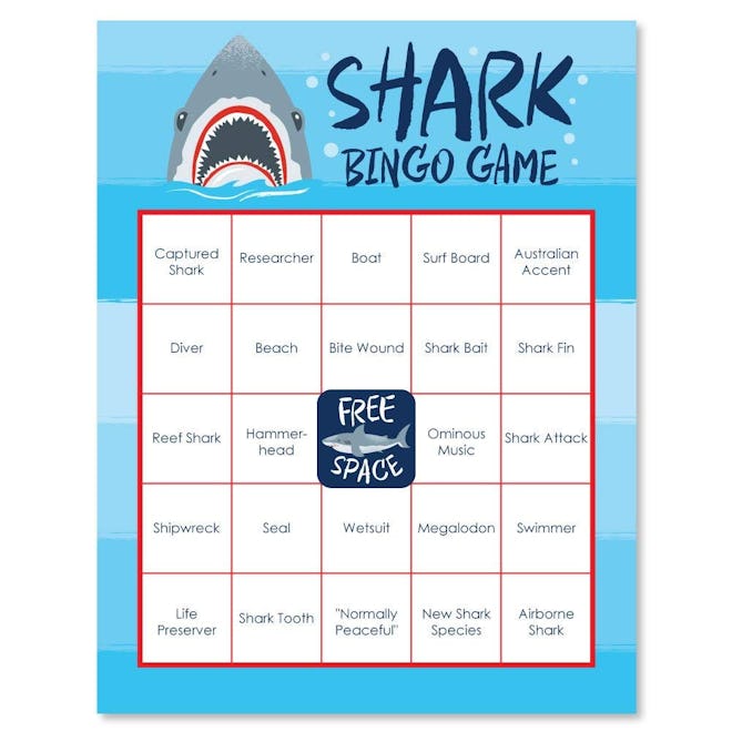 Jawsome Shark Party Game Bingo Cards