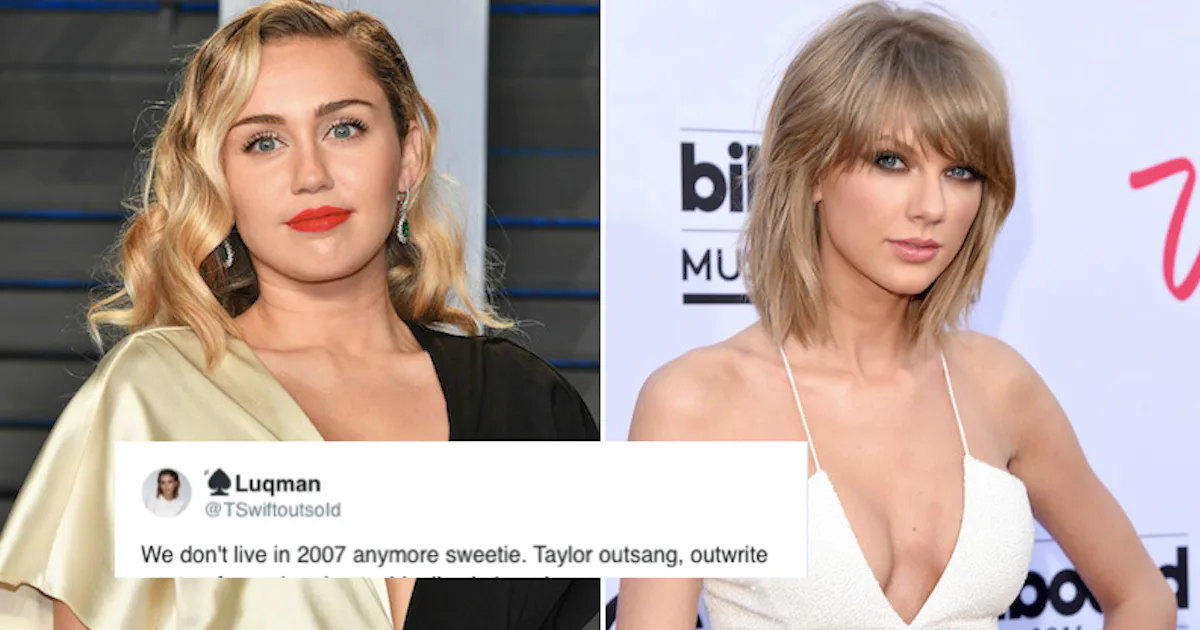 Miley Cyrus Shaded Taylor Swift With An Instagram Meme Apparently Fans Can T Deal