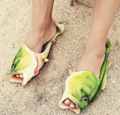 bass fish slippers