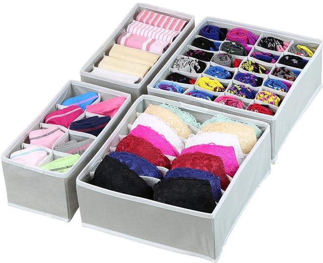 SimpleHouseware Closet Underwear Organizer Drawer Divider 4 Set