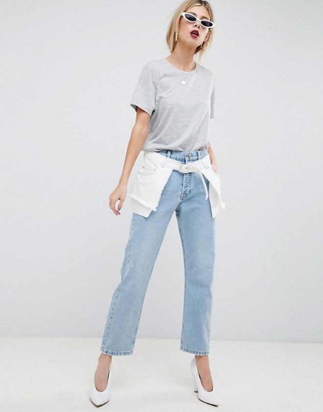 Florence Authentic Straight Leg Jeans With Deconstructed Overlay