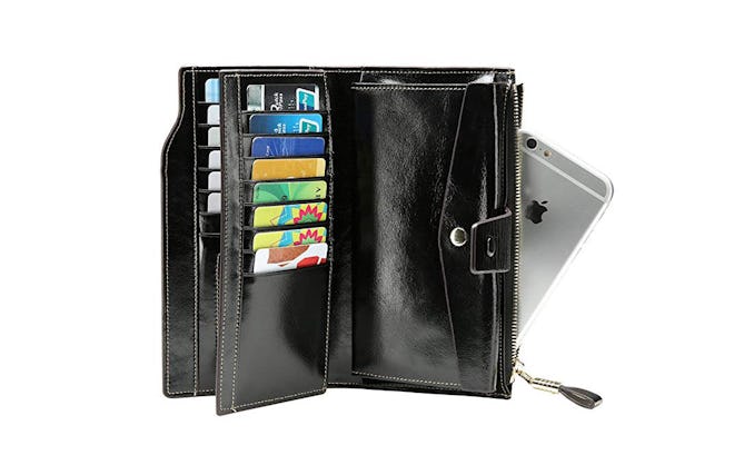 Itslife Women's Large Leather Clutch Wallet