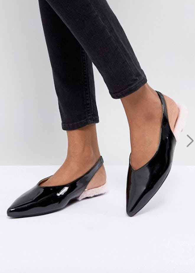 Monki Patent Pointed Sling Back 