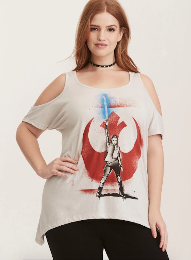 Her Universe Star Wars Rey Grey Cold Shoulder Tee