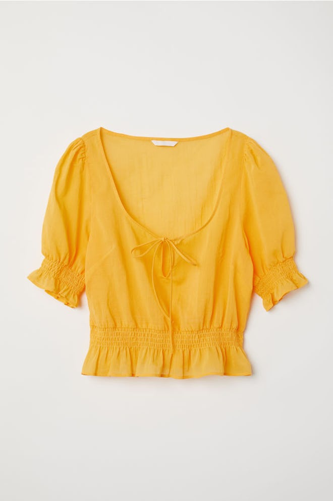 Airy Blouse With Smocking