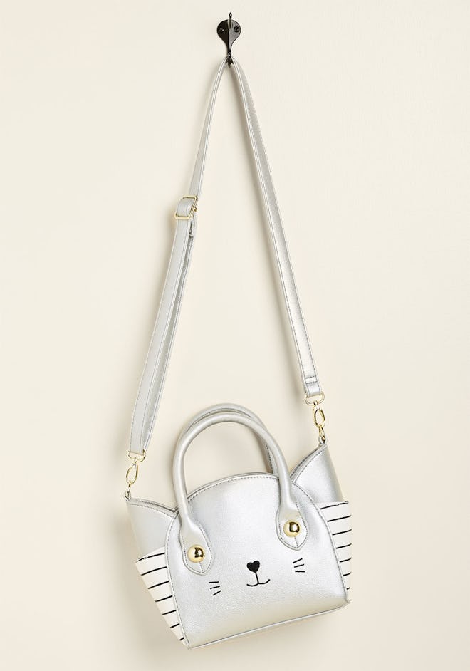 Kitschy Kitty Bag in Silver