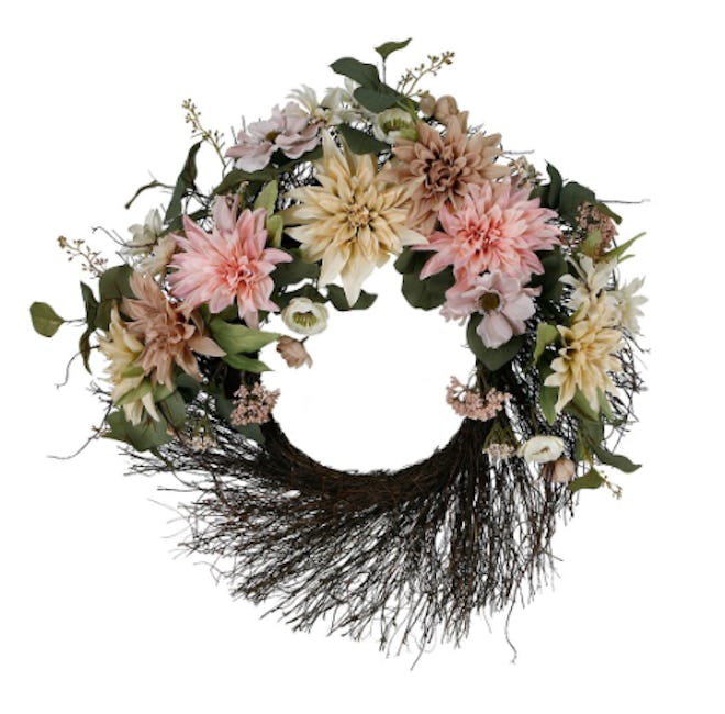 Cream & Pink Floral Wall Wreath