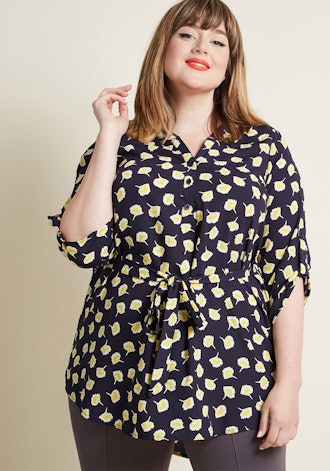 Day for Night Floral Tunic in Navy Petals