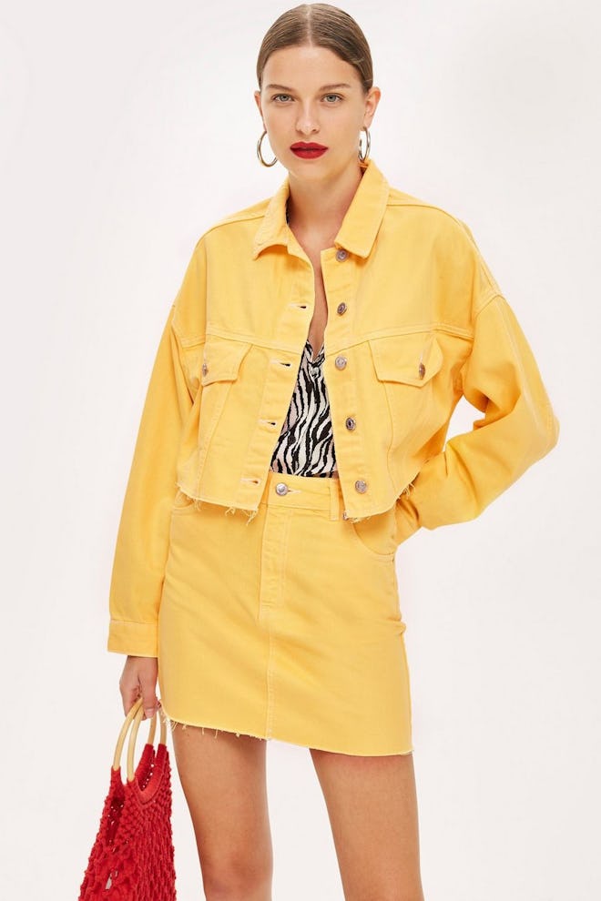 Yellow Hacked Denim Co-Ord