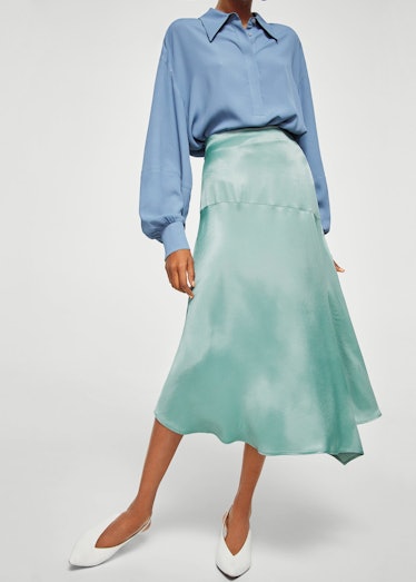 Satin asymetric skirt