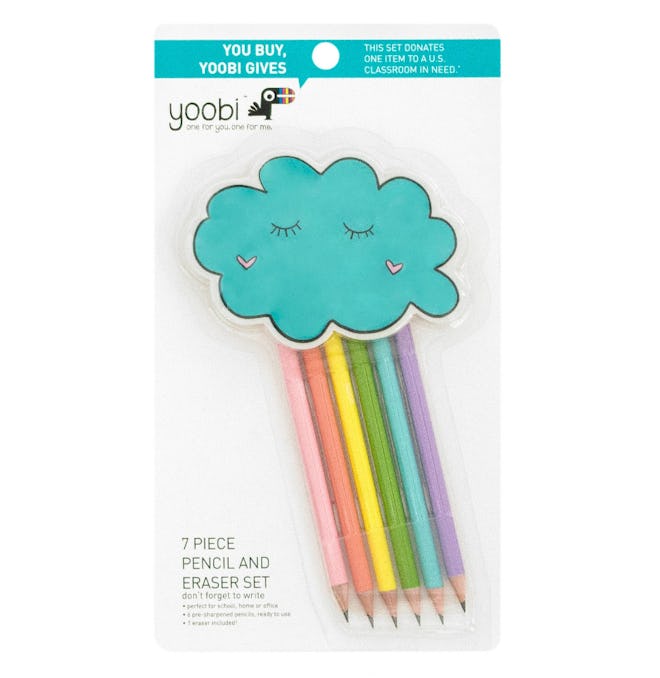 7pc #2 Pencil Set with Eraser Rain Cloud