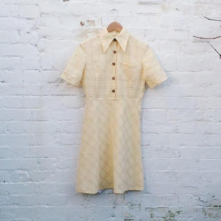 Preppy Vintage 60s/70s Cream Retro Dress