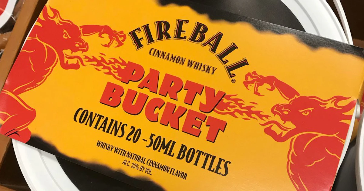 Fireball Party Buckets Exist & There Are 20 Mini Bottles In Each Of Them