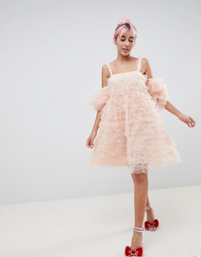 Hello Kitty x ASOS DESIGN Cold Shoulder Dress 