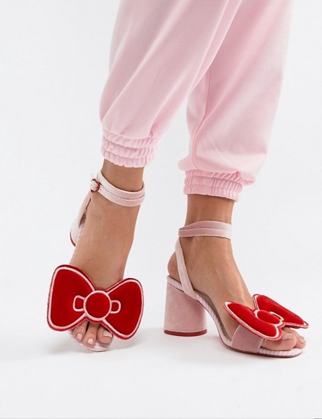 Hello Kitty x ASOS DESIGN Velvet Bow Heeled Sandal