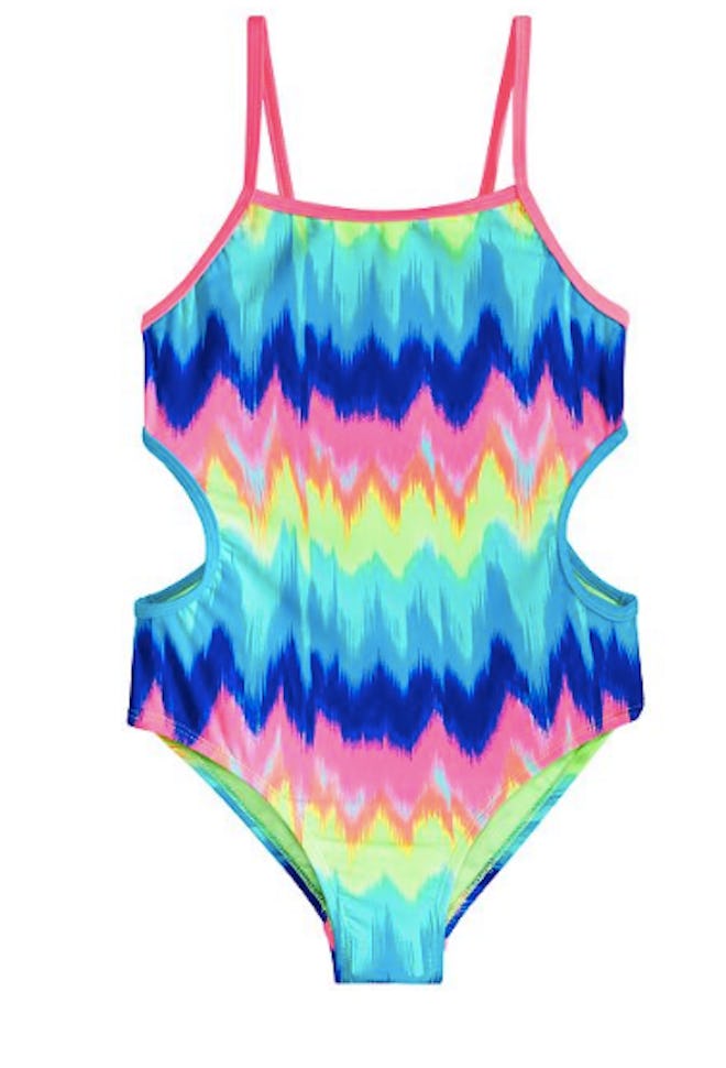1-Pc. Rainbow-Print Cutout Swimsuit