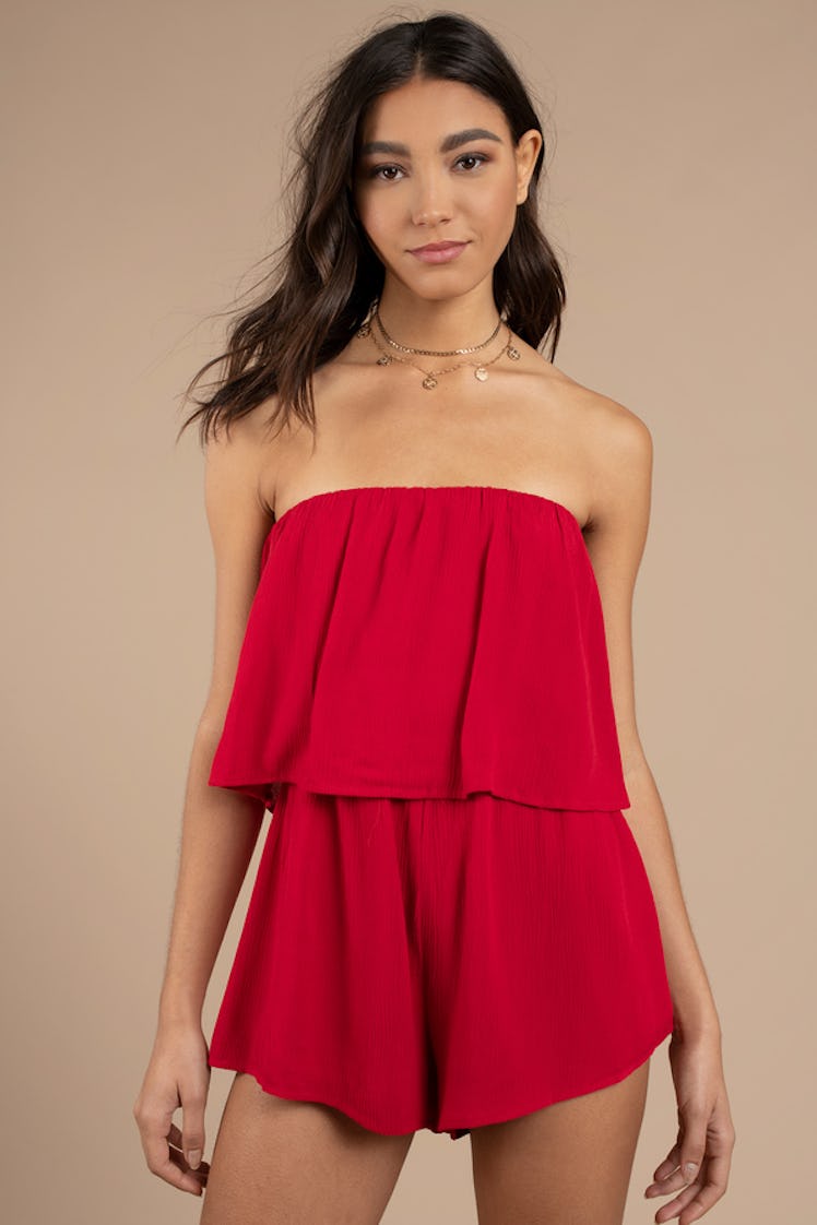 Georgie Red Romper