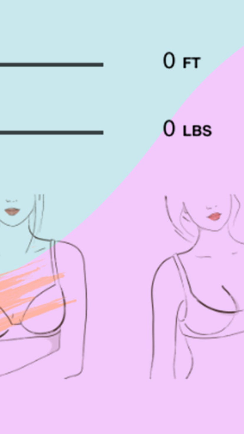 A size caluclator for woman with illustrations of women along with areas to write in height and weig...