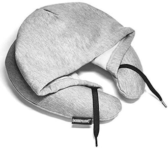 HoodiePillow Brands Inflatable Travel Hoodie Pillow-Gray