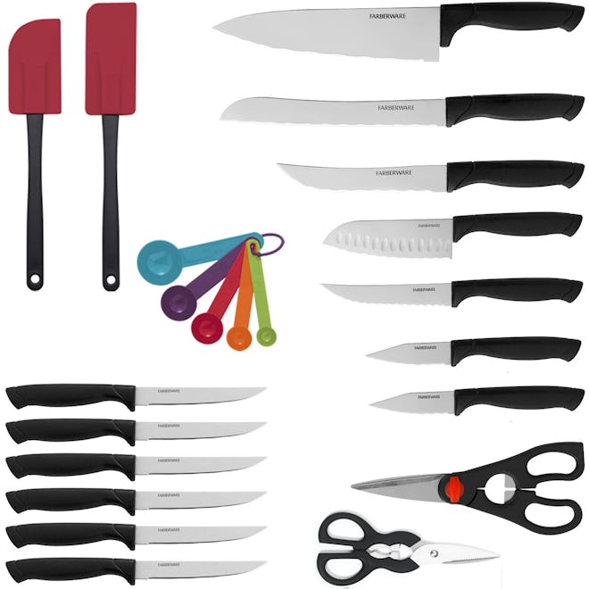 Farberware 23-Piece Never Needs Sharpening Knife Set 