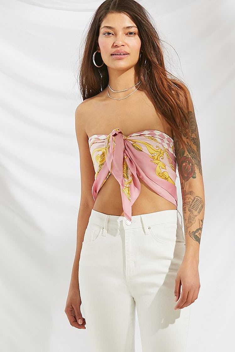 Urban Renewal Remade Tie Scarf Tube Top