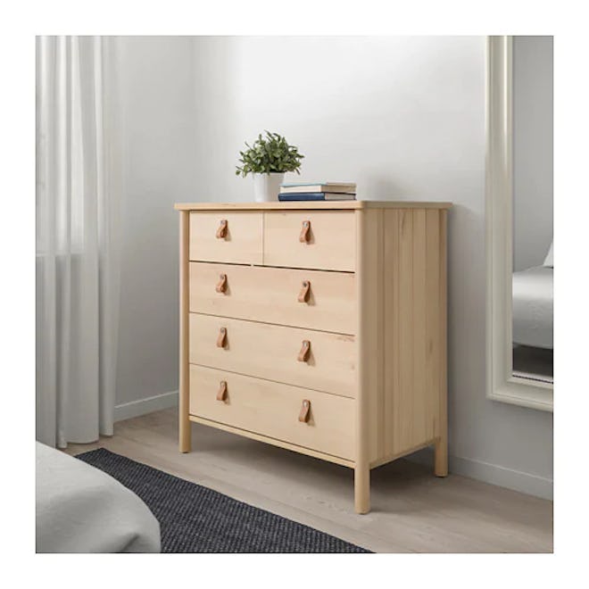 BJORKSNAS 5-drawer chest, birch