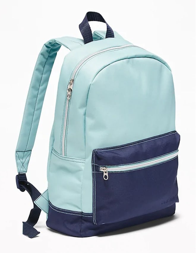 Color-blocked canvas backpack