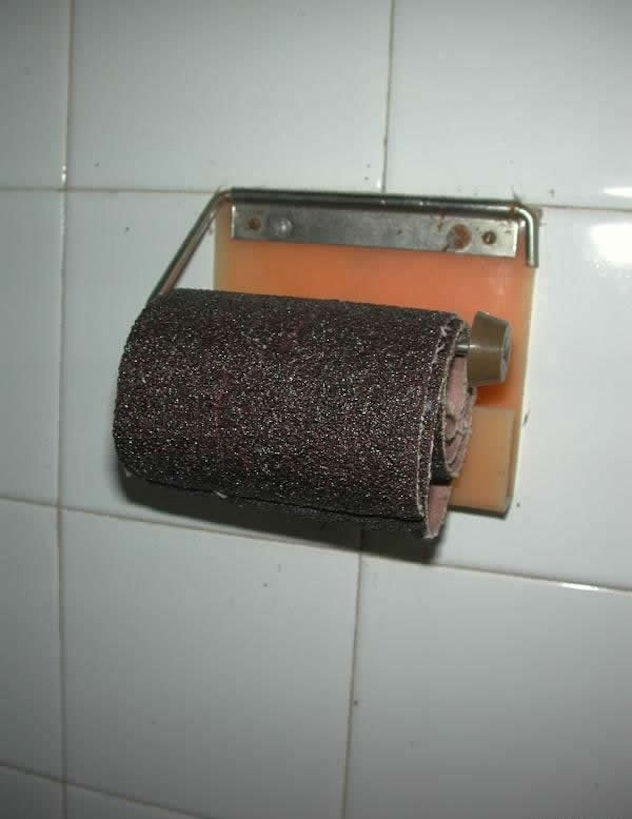Roll of toilet sandpaper