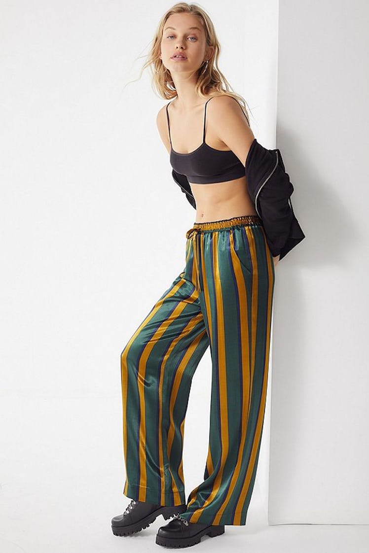 UO Striped Satin Puddle Pant