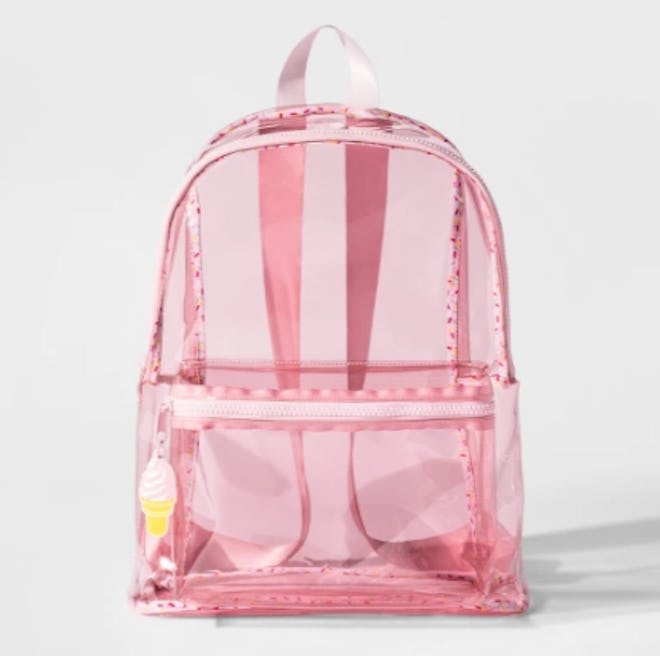Clear Pink Vinyl Backpack