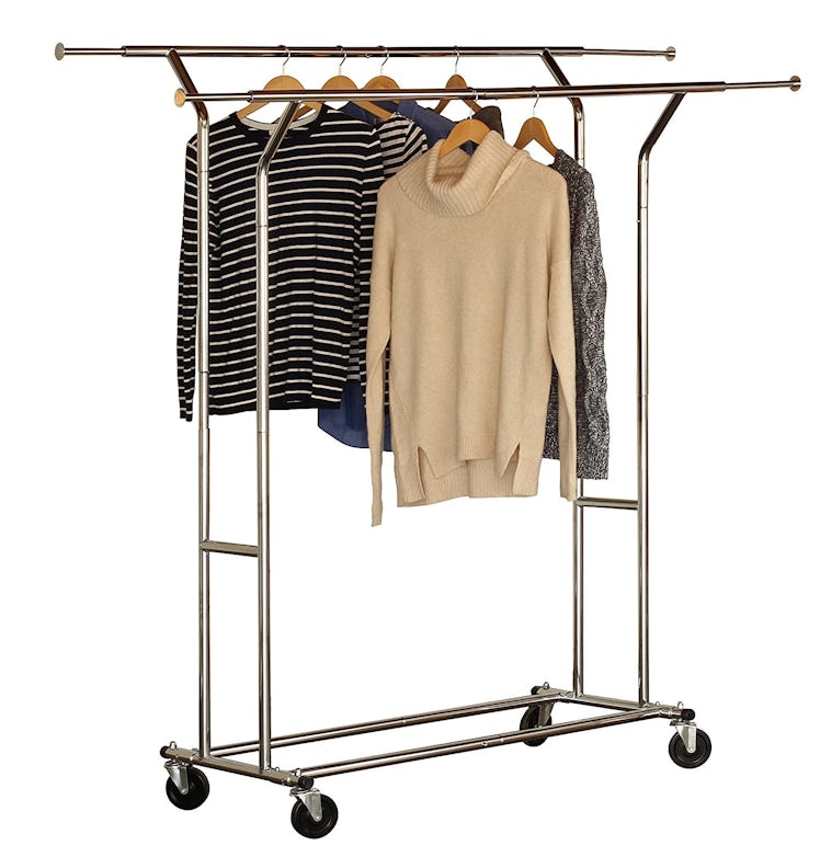 DecoBros Double Rail Garment Rack 