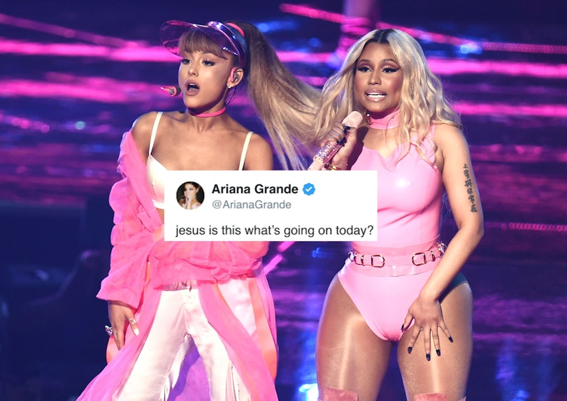 Ariana Grandes Message To Fans Pissed At Nicki Minaj For