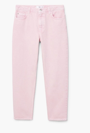 Pink Denim Straight Jeans