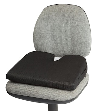 This slide-proof travel seat cushion is great for sitting on slippery seats, benches, and floors.