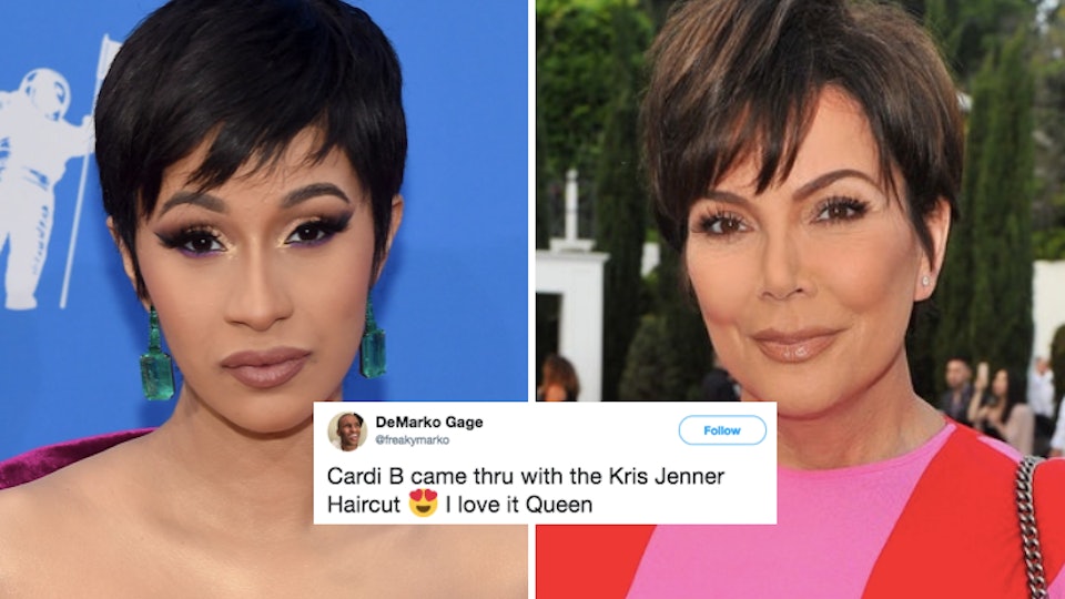 Twitter Is Comparing Cardi B S Haircut At The 2018 Vmas To Kris