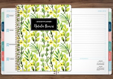 Green Yellow Watercolor Leaves Planner