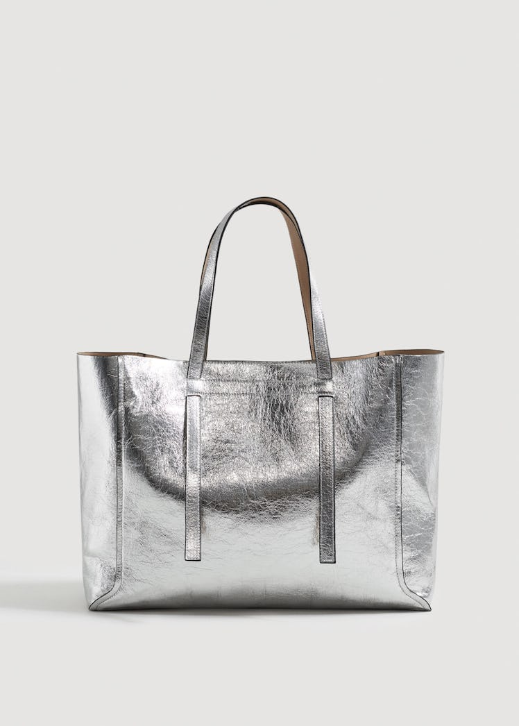 Metallic-Effect Shopper Bag