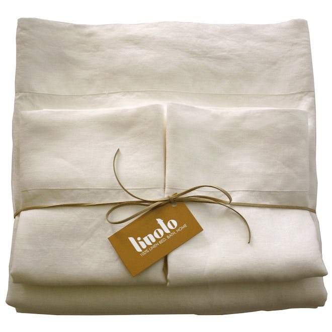 Linoto 100% Linen Sheets Bed Sheet Set (Twin-California King)