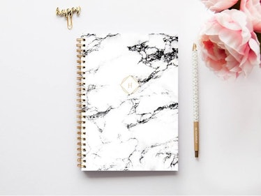 White Marble A5 Personalized Planner