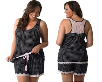 Velvet Kitten Plus Size Tank Top & Short Pajama Set