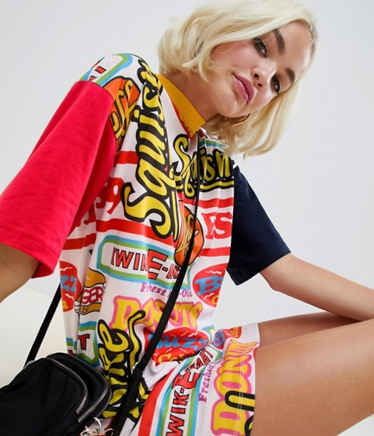 'The Simpsons' x ASOS DESIGN all over print t-shirt dress