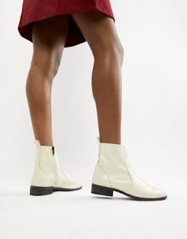 Office Ashleigh white leather calf boots
